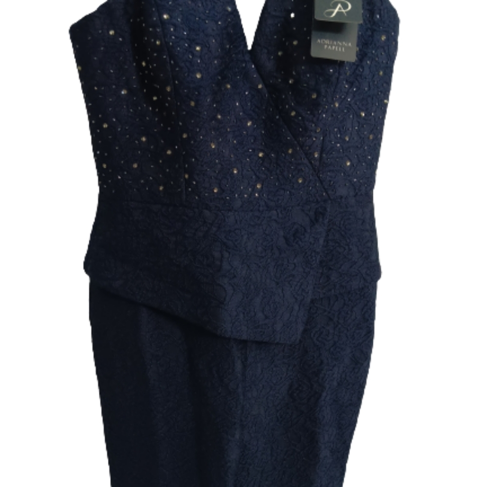 Adrianna Papell  Jumpsuit  Navy Blue Dress - Picture 2 of 9